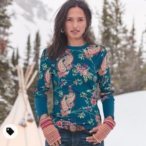 Sundance Floral Thermal Waffle Knit Long Sleeve T